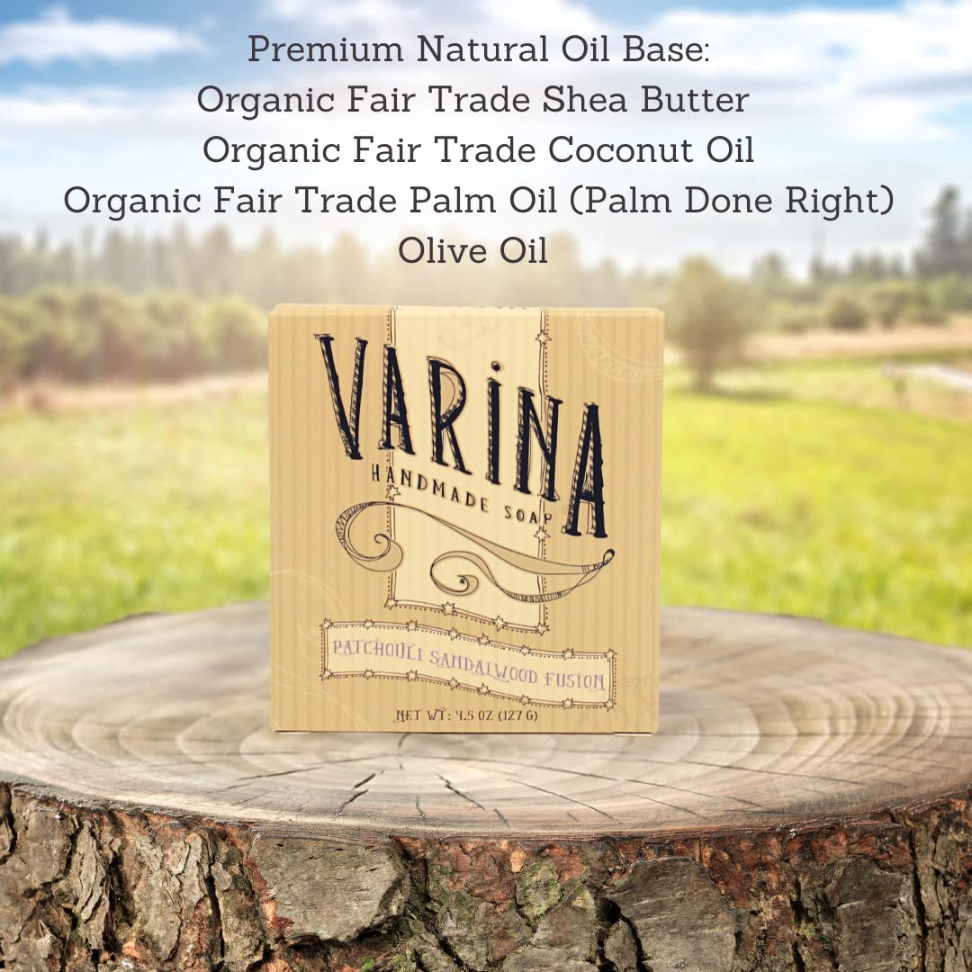 Patchouli Sandalwood Soap - Gentle Cleansing for Sensitive Skin, Earthy Scents - 3 Pack - Varina Handmade Soap Beauty & Personal Care Varina