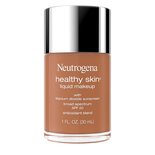 Neutrogena Healthy Skin Liquid Foundation Makeup Broad Spectrum SPF 20 Sunscreen, Medium Coverage, Vit B5, Antioxidants, All Day Wear, Cool Bronze Beauty & Personal Care Neutrogena