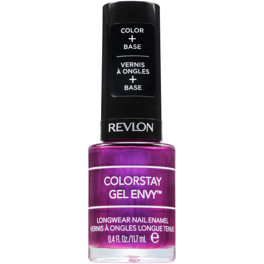 Revlon ColorStay Gel Envy Longwear Nail Polish, with Built-in Base Coat & Glossy Shine Finish, in Plum/Berry, 415 What Happens in Vegas, 0.4 oz Beauty & Personal Care REVLON