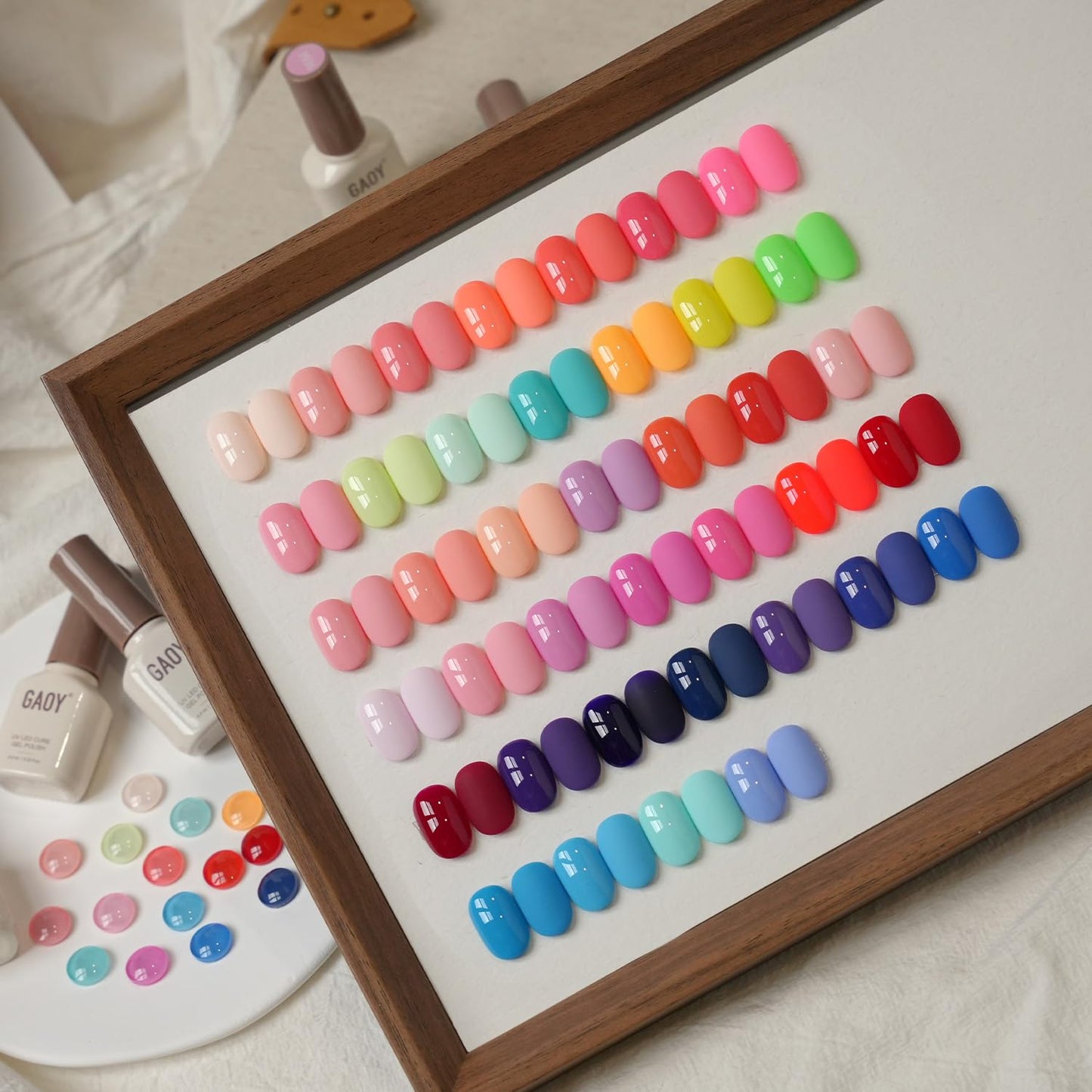 GAOY 42 Pcs Gel Nail Polish Kit, Bright Neon Colors Spring Summer Gel Nail Polish Set with Glossy & Matte Top Coat and Base Coat for DIY Manicure at Beauty and Personal Care GAOY