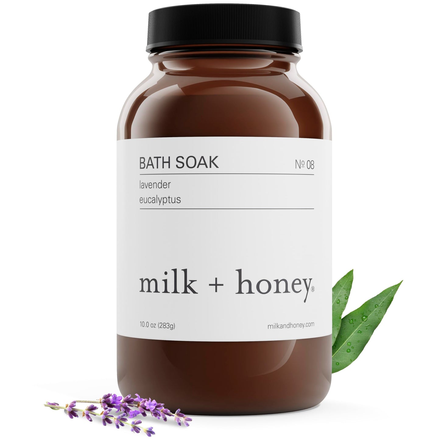 Milk + Honey Calming Bath Soak No. 8 - Moisturizing Epsom Salt with Lavender & Eucalyptus - Relaxing Aromatherapy Soak for Sore Muscles, Dry Skin Beauty and Personal Care milk + honey