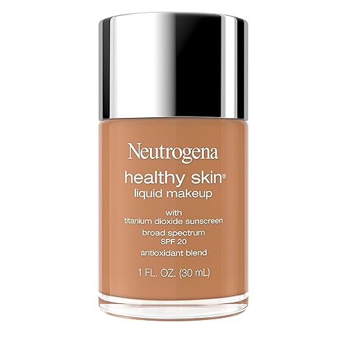 Neutrogena Healthy Skin Liquid Foundation Makeup Broad Spectrum SPF 20 Sunscreen, Medium Coverage, Vit B5, Antioxidants, All Day Wear, Warm Bronze Beauty & Personal Care Neutrogena