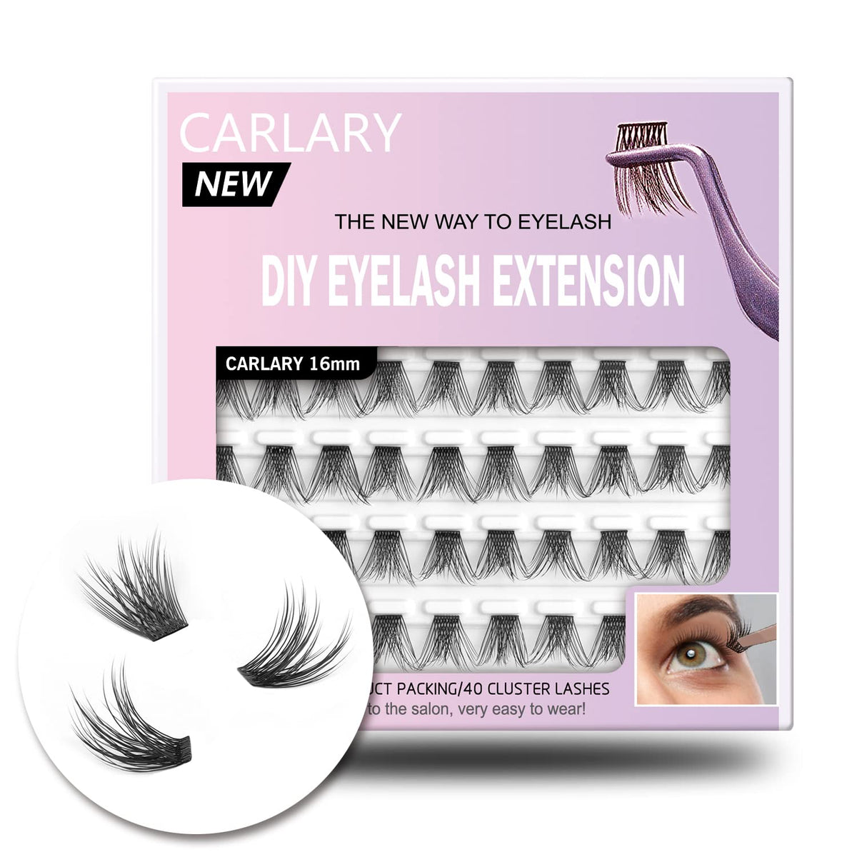 Lash Clusters, DIY Eyelash Extension, Reusable Individual Lash Clusters, 3D Effect Wispy C Curl False Eyelashes for Home Eyelash Extensions Beauty & Personal Care WONSIS