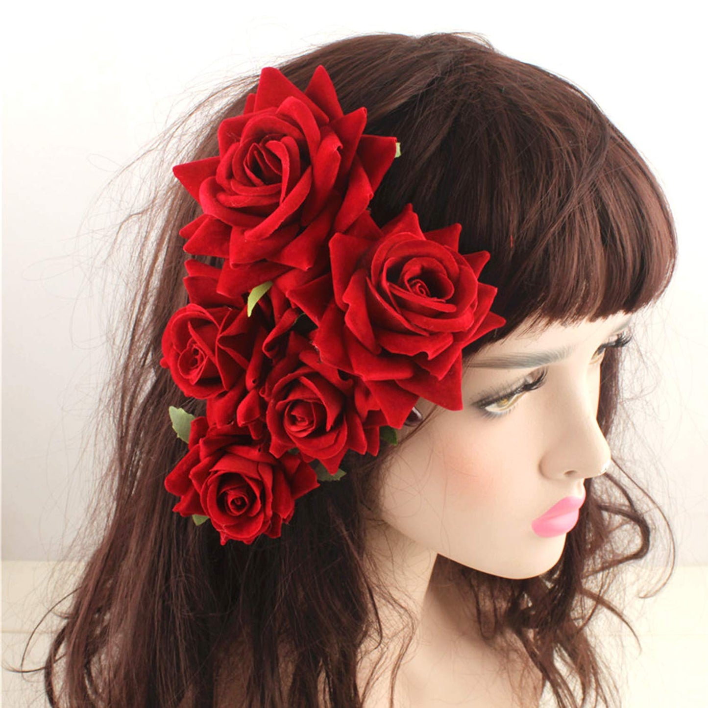 4 Pieces Rose Flower Hair Clip Big Rose Brooch Floral Clips Mexican Flower Hair Accessories for Woman Flamenco Dancer Bridal Party Wedding Beauty & Personal Care WILLBOND