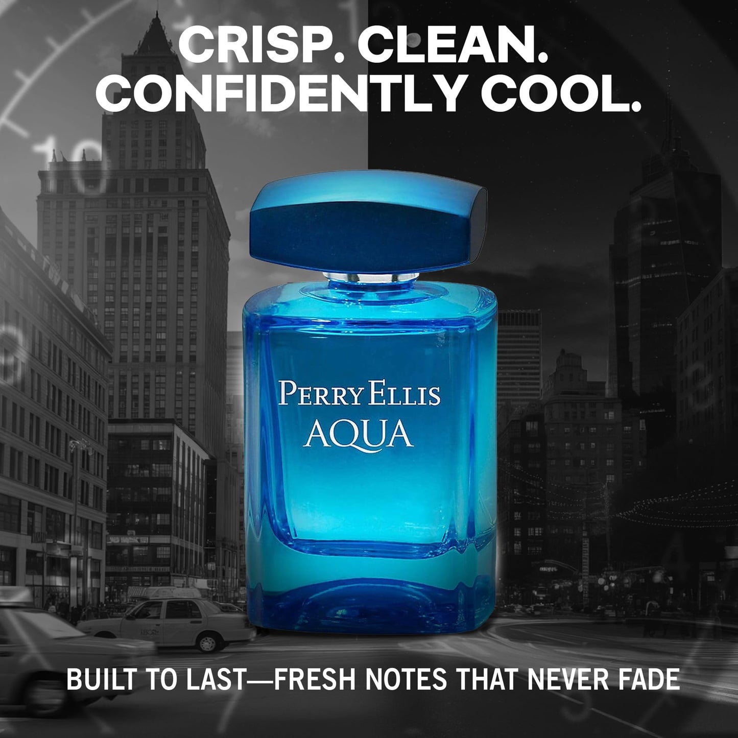 Perry Ellis Aqua Eau De Toilette Spray for Men - Mens Cologne, Long Lasting Perfume, EDT, Fragrance with Notes of Bergamot, Wood Notes & Musk - 3.4 fl Beauty & Personal Care Perry Ellis