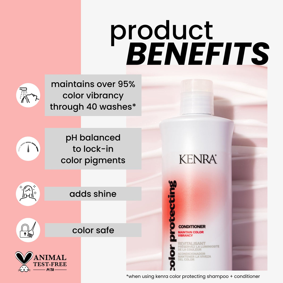 Kenra Color Protecting Conditioner | Color Safe | Maintain Over 95% Color Vibrancy Through 40 Washes | Enhances Shine | pH-balancing System | Color