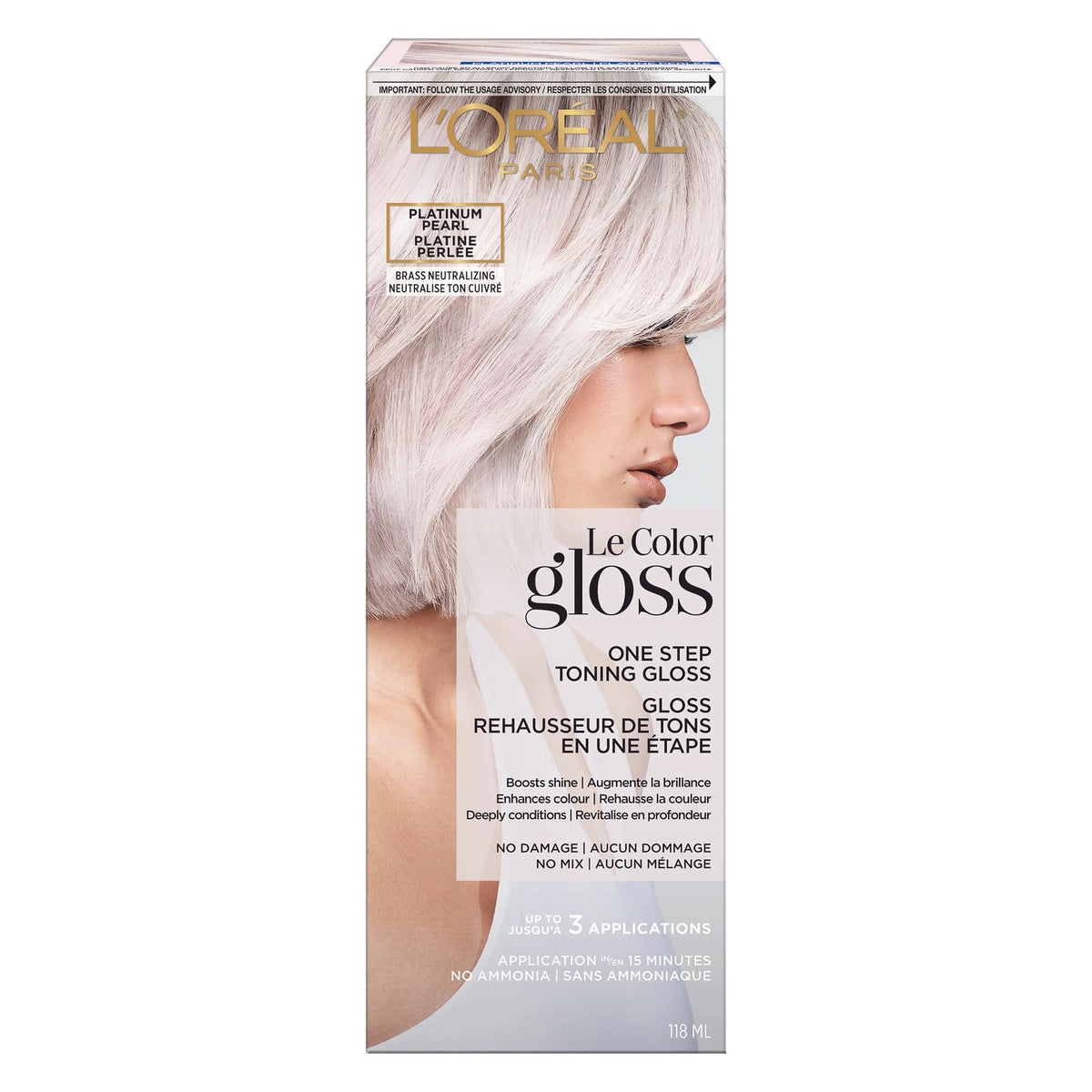 L'Oreal Paris Le Color Gloss One Step In-Shower Toning Hair Gloss for Bleached Hair, Neutralizes Brass, Conditions & Boosts Shine Beauty & Personal Care L'Oreal Paris