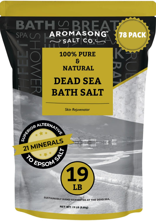 Aromasong Dead Sea Salt - Spa Bath Salt - Bulk 19 Lb Pack of 78 (1482 Lbs Total) Fine Grain - 100% Pure - Better Absorbing Than Epsom Salt - Soak Beauty and Personal Care Aromasong