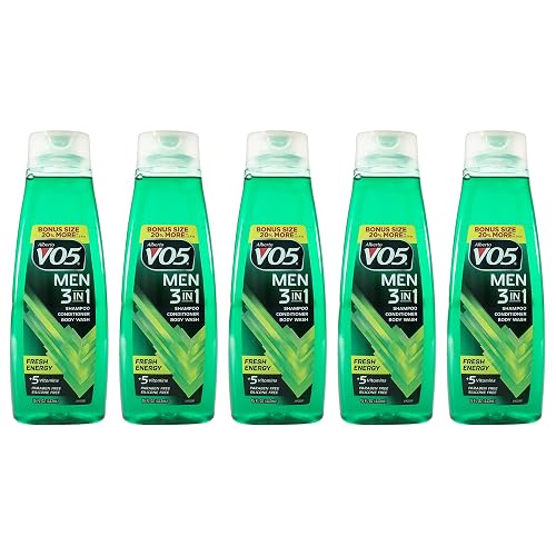 Alberto VO5 3-in-1 Fresh Energy Shampoo Conditioner and Body Wash for Unisex - 15 oz Body Wash - Pack of 5 Beauty & Personal Care VO5