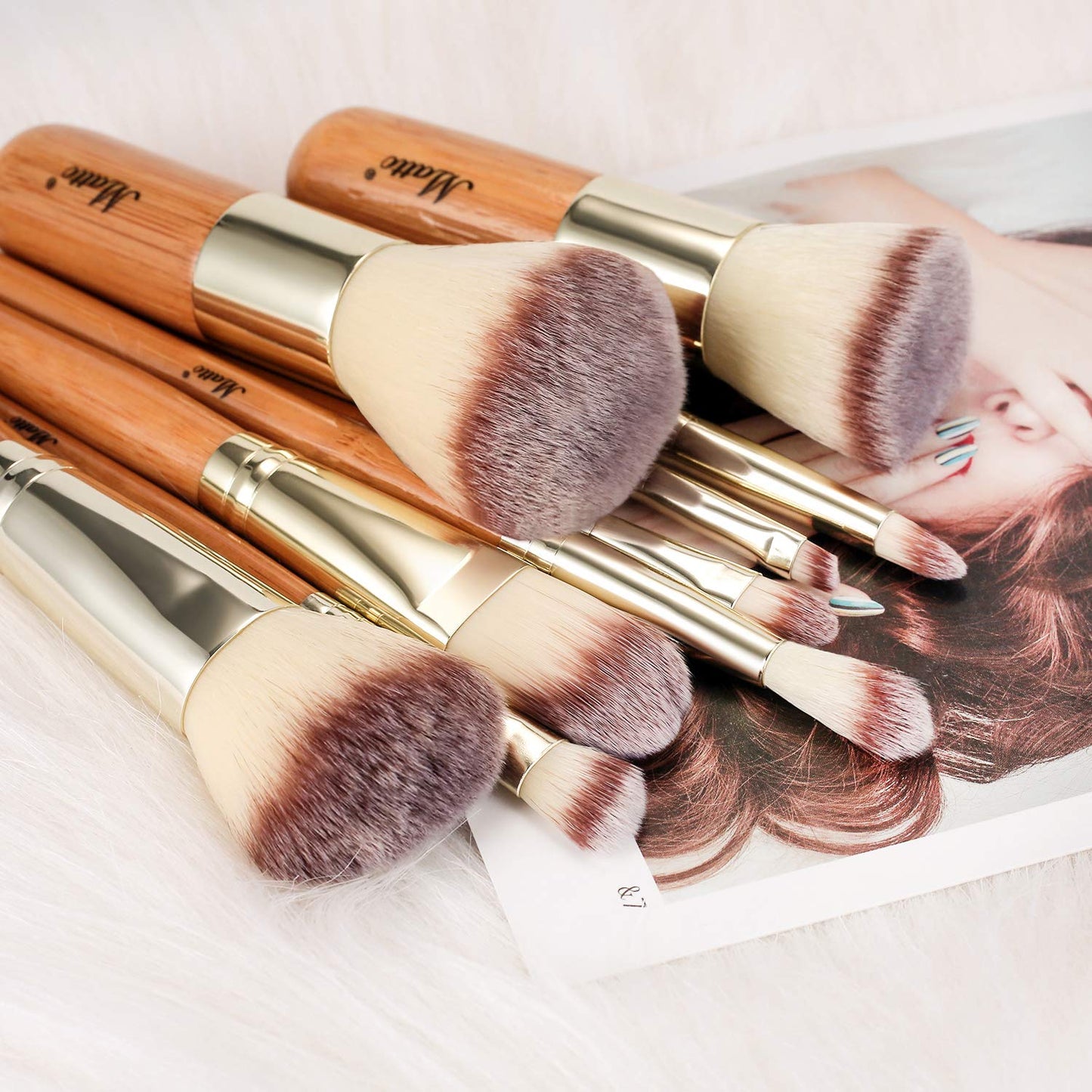 Matto Makeup Brushes 9-Piece Makeup Brush Set Foundation Brush with Travel Makeup Bag Beauty & Personal Care Matto