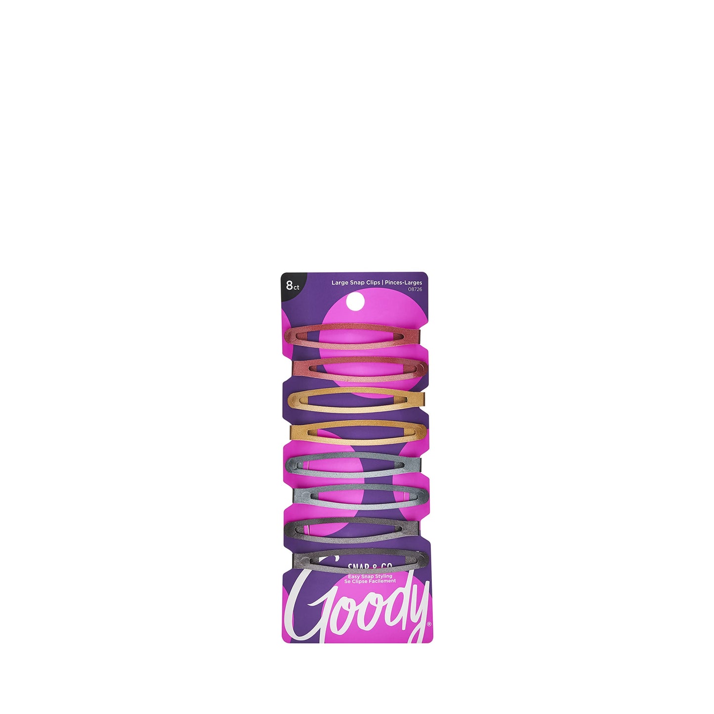 Goody Snap & Go Contour Clips, Assorted Metallic Colors, 8CT Beauty & Personal Care GOODY