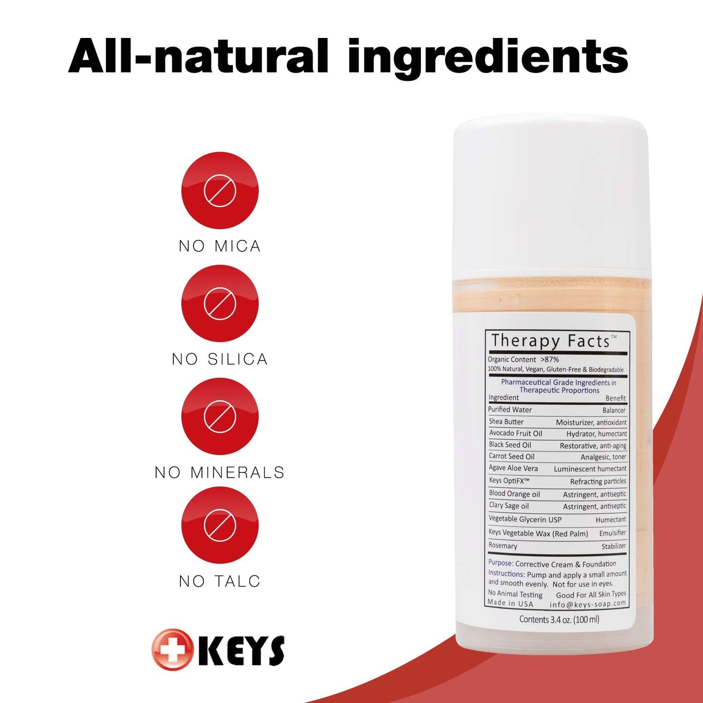Keys Care KPRO Hydrating Tinted Correction Cream with OptiFX Adaptive Color Technology | Moisturize, Smooth, and Fill Fine Lines| 100% All-Natural Beauty & Personal Care Keys