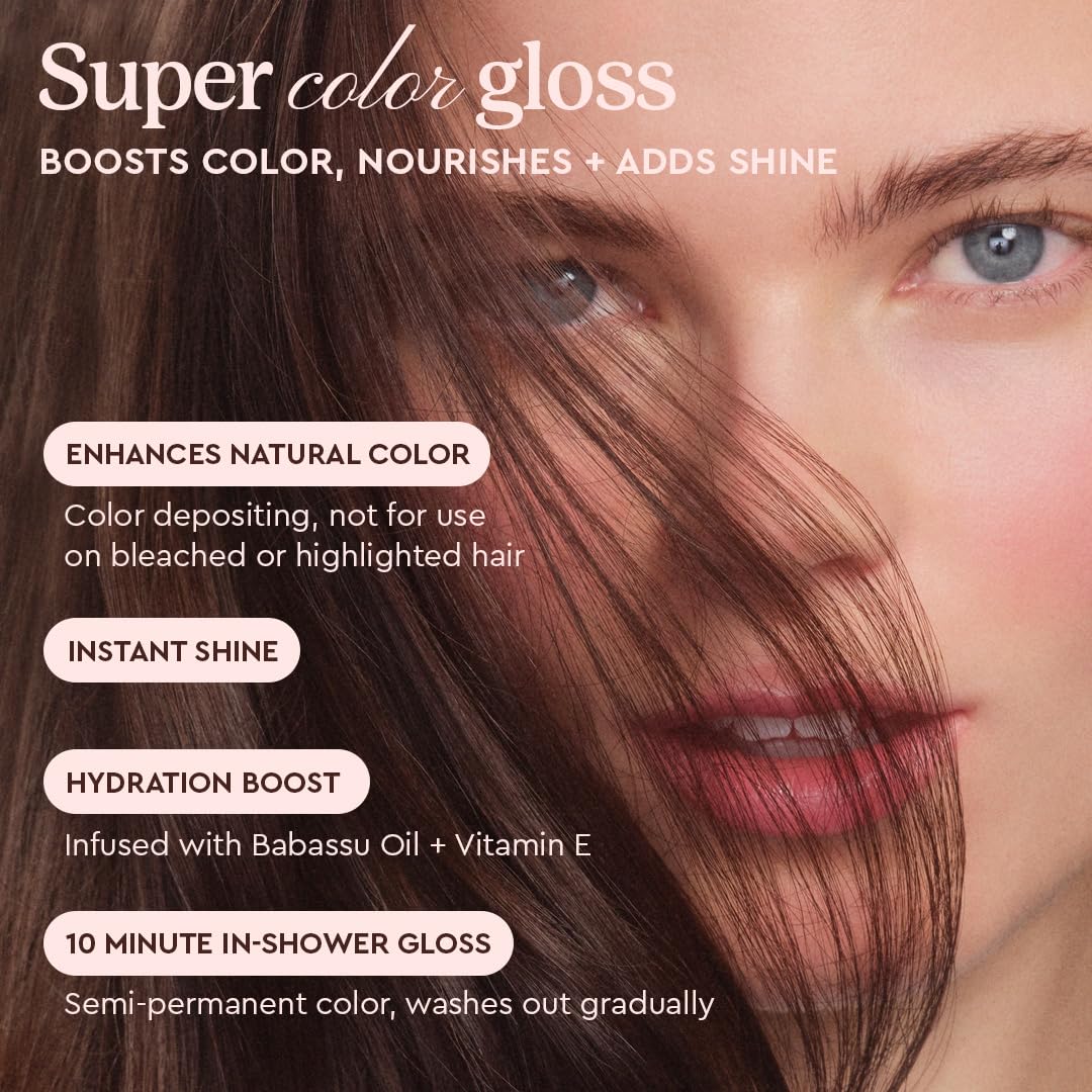 Glaze Supergloss Color Conditioning Gloss - Hydrating Semi-Permanent Color Hair Gloss & Shine Boost - For Natural Medium to Dark Brown Hair - 6.4 Fl Beauty and Personal Care glaze