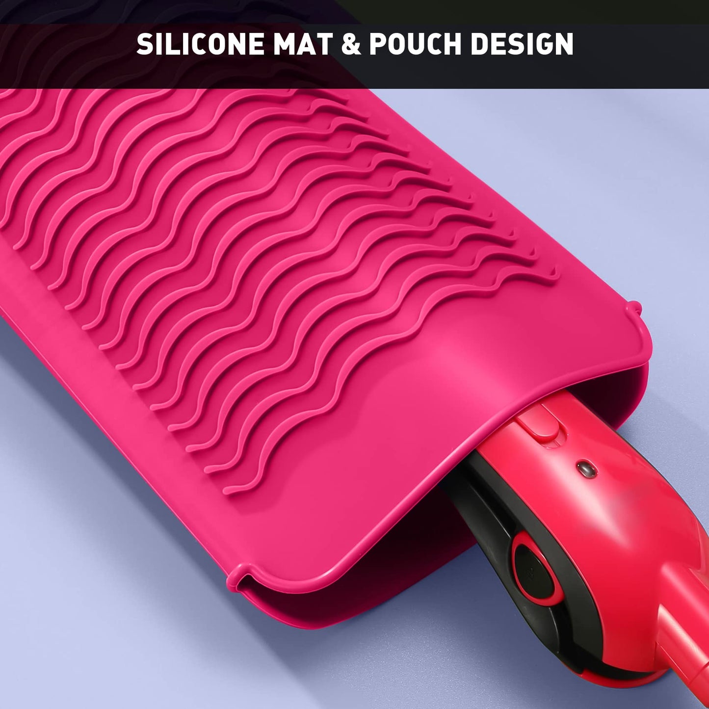 ZAXOP Resistant Silicone Mat Pouch for Flat Iron, Curling Iron,Hot Hair Tools (Hotpink) Beauty & Personal Care ZAXOP
