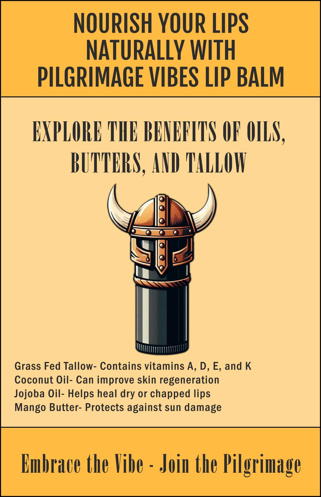 Tallow Lip Balm (3 Pack) (Strawberry) Handmade Grass Fed Beef Tallow Lip Balm with Nourishing Oils Beauty and Personal Care Pilgrimage Vibes