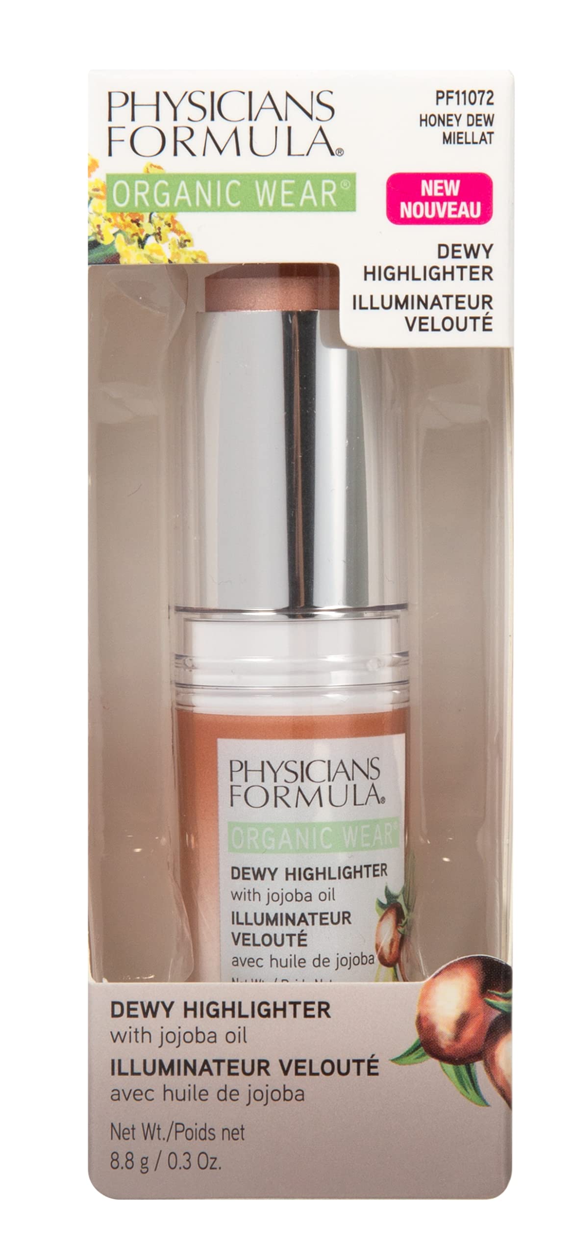 Physicians Formula Organic Wear All Natural Dewy Highlighter Stick Makeup, Makeup Honey Dew, Dermatologist Tested Beauty & Personal Care Physicians Formula