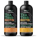 Tea Tree Oil Shampoo and Conditioner Set with Biotin, DHT Blockers, Itchy Scalp Relief, Supports Thicker-Looking Hair, Cleanses Dandruff & Buildup Beauty & Personal Care VANIDOX