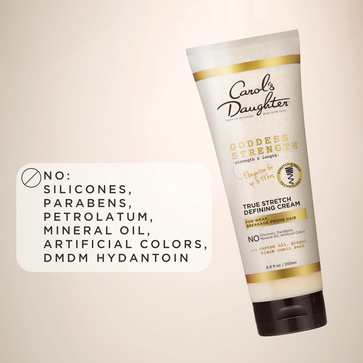 Carol's Daughter Goddess Strength True Stretch Defining Hair Cream For Waves, Coils and Curls, Curl Defining Cream with Castor Oil, 6.8 Fl Oz Beauty & Personal Care Carol's Daughter