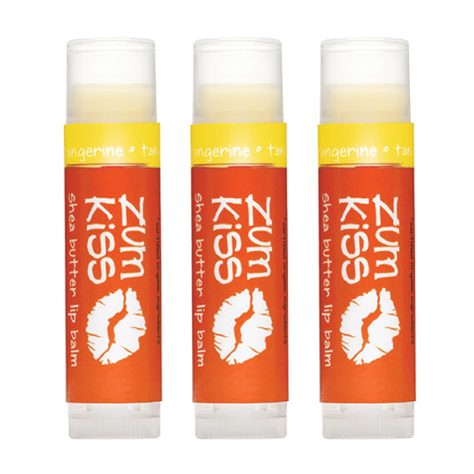 Indigo Wild Zum Kiss Stick - Natural Lip Balm with Organic Beeswax, Sunflower Oil & Vitamin E - Flavored, Hydrating Lip Moisturizer - Tangerine (3 Beauty & Personal Care Zum