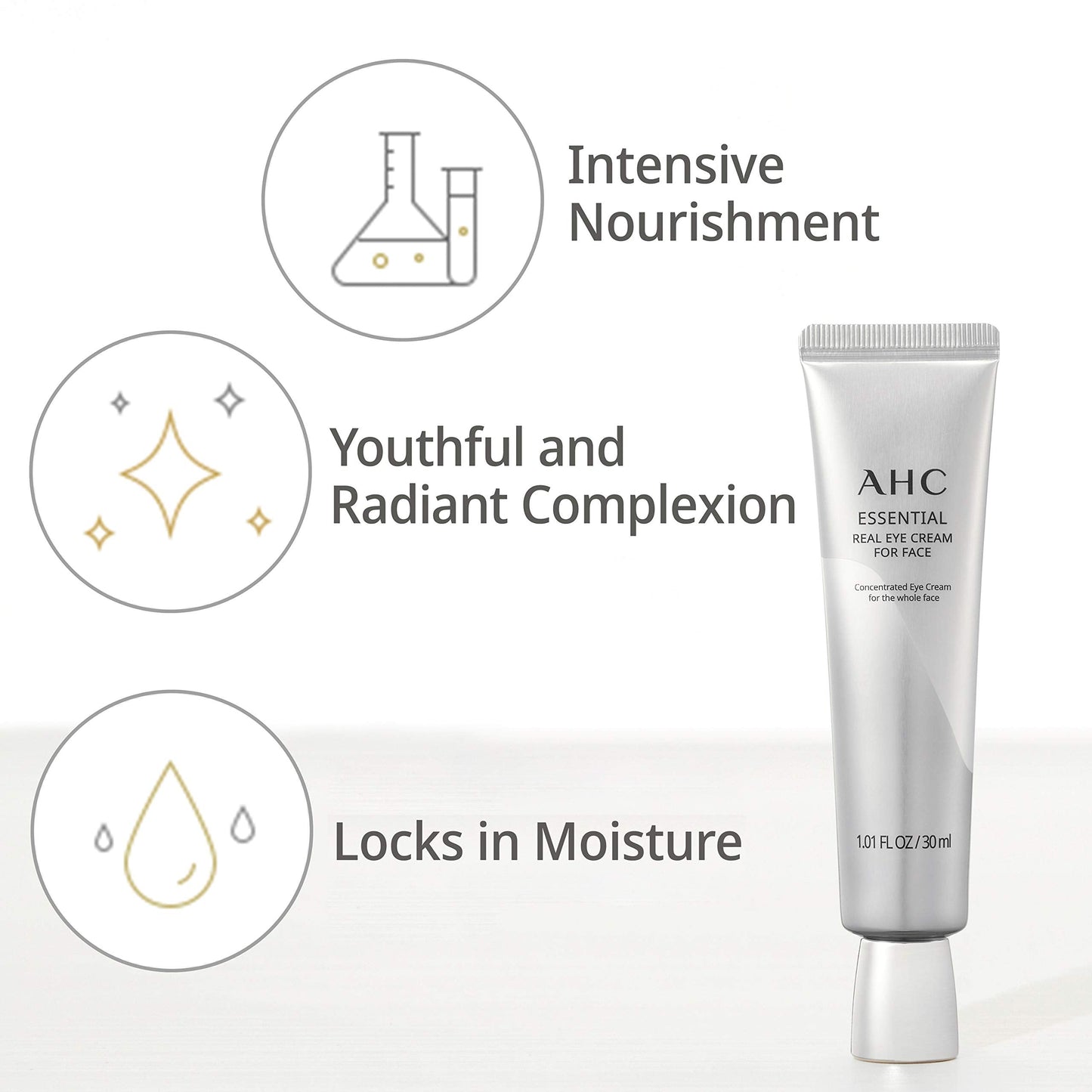 AHC Aesthetic Hydration Cosmetics Facial Moisturizer Essential Eye Cream for Face AntiAging Hydrating Korean Skincare OZ, 0.33 Ounce Beauty & Personal Care Unilever
