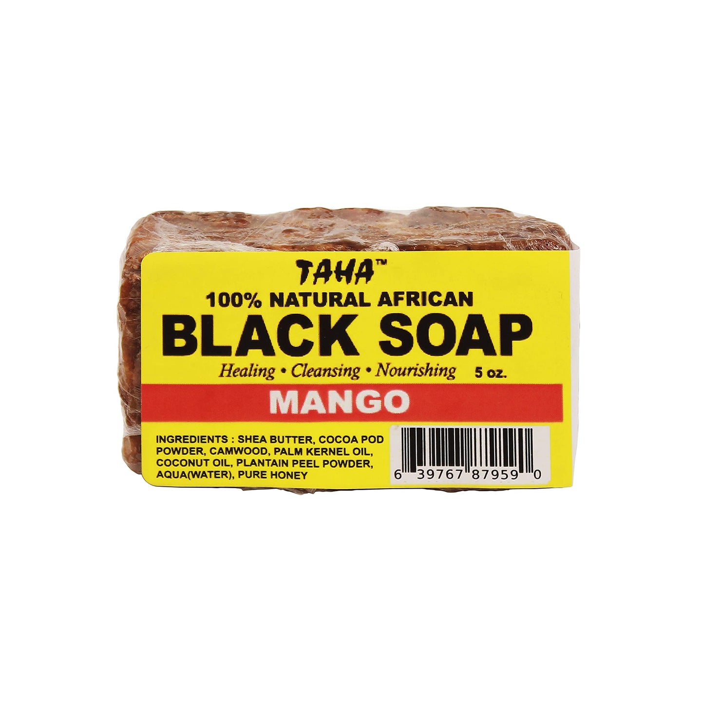 Taha African Black Soap Bar, Organic & 100% Natural, Soothing & Moisturizing, Healthy Cleansing - Great for Blemishes, Acne, Dry Scalp, and More Beauty & Personal Care Taha