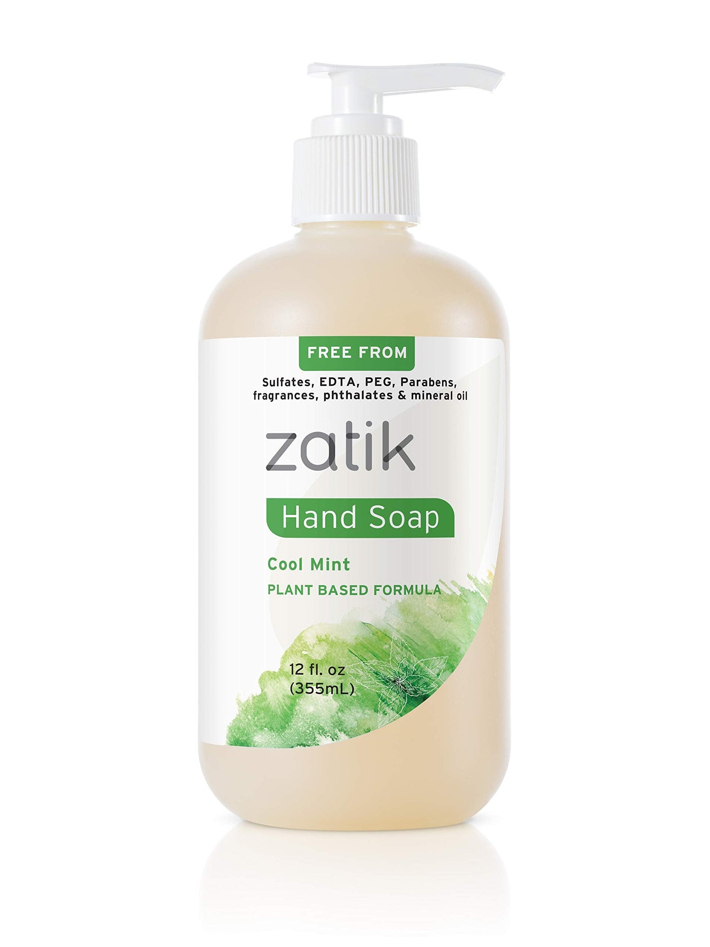 Zatik Naturals - Liquid Hand Soap (Cool Mint), Moisturizing Handwash, Grey-Water Safe,12 fl oz (Pack of 1) Beauty & Personal Care Zatik