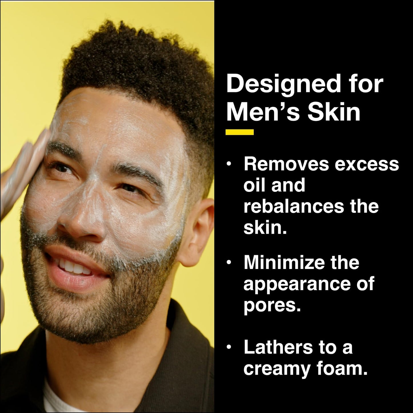 Lumin Charcoal Face Wash for Men - Daily Detox Cleanser, Hydrating Face Wash, Gently Removes Dirt & Oil, Unclogs Pores, Exfoliates, Refreshing Beauty & Personal Care Lumin