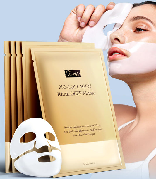 Radiant Glow Collagen Face Mask - Real Deep Overnight Face Masks Skincare with Hyaluronic Acid, Galactomyces Ferment & Vitamin E, Facial Mask Beauty & Personal Care Srripo