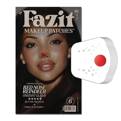 Fazit Makeup Patches - Red Nose Speckles - Glow Up Make-Up Patches - Cute Glitter Makeup Accessories for Women - Cosmetic Glitter for Face Beauty & Personal Care Fazit