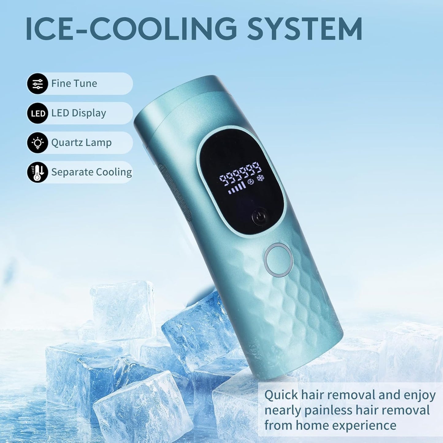 Laser Hair Removal for Women and Men with Shaver Goggles Ice Cooling Painless IPL Hair Removal Device for Body 5 Adjustable Modes 999,999 Flashes Beauty and Personal Care zeusword