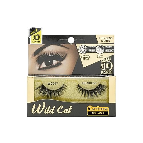 CATTITUDE 3D LASHES Princess Wild Cat False Eyelashes, Lightweight & Reusable, Cruelty-Free Beauty & Personal Care EBIN NEW YORK