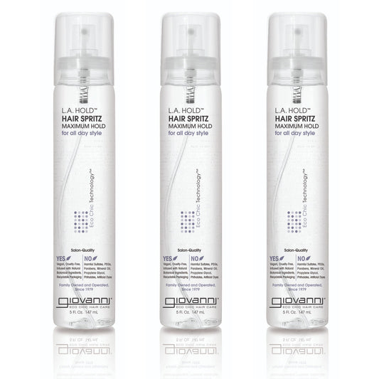 GIOVANNI L.A. Hold Hair Spritz - Maximum Hold Styling Spray, Lightweight, Lauryl & Laureth Sulfate Free - 5 oz (Pack of 3) Beauty & Personal Care GIOVANNI
