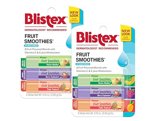 Blistex Fruit Smoothies Lip Moisturizers 3 Sticks 0.10 oz each Pack of 2 Beauty & Personal Care Blistex