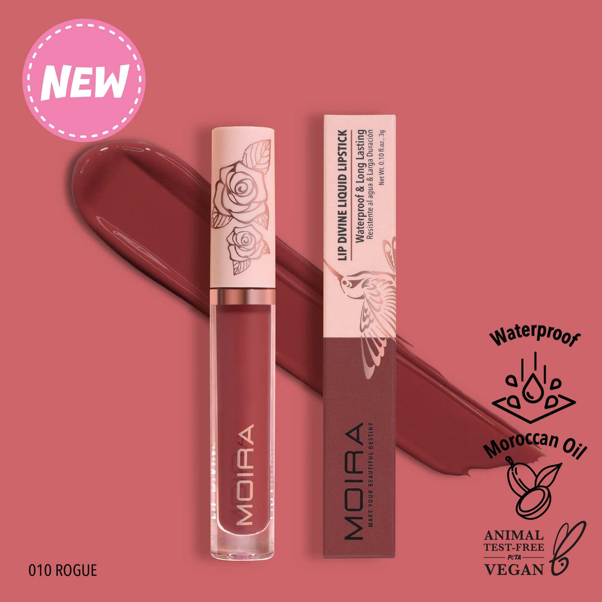 Moira Lip Divine Liquid Lipstick (010, Rogue) Beauty & Personal Care Moira