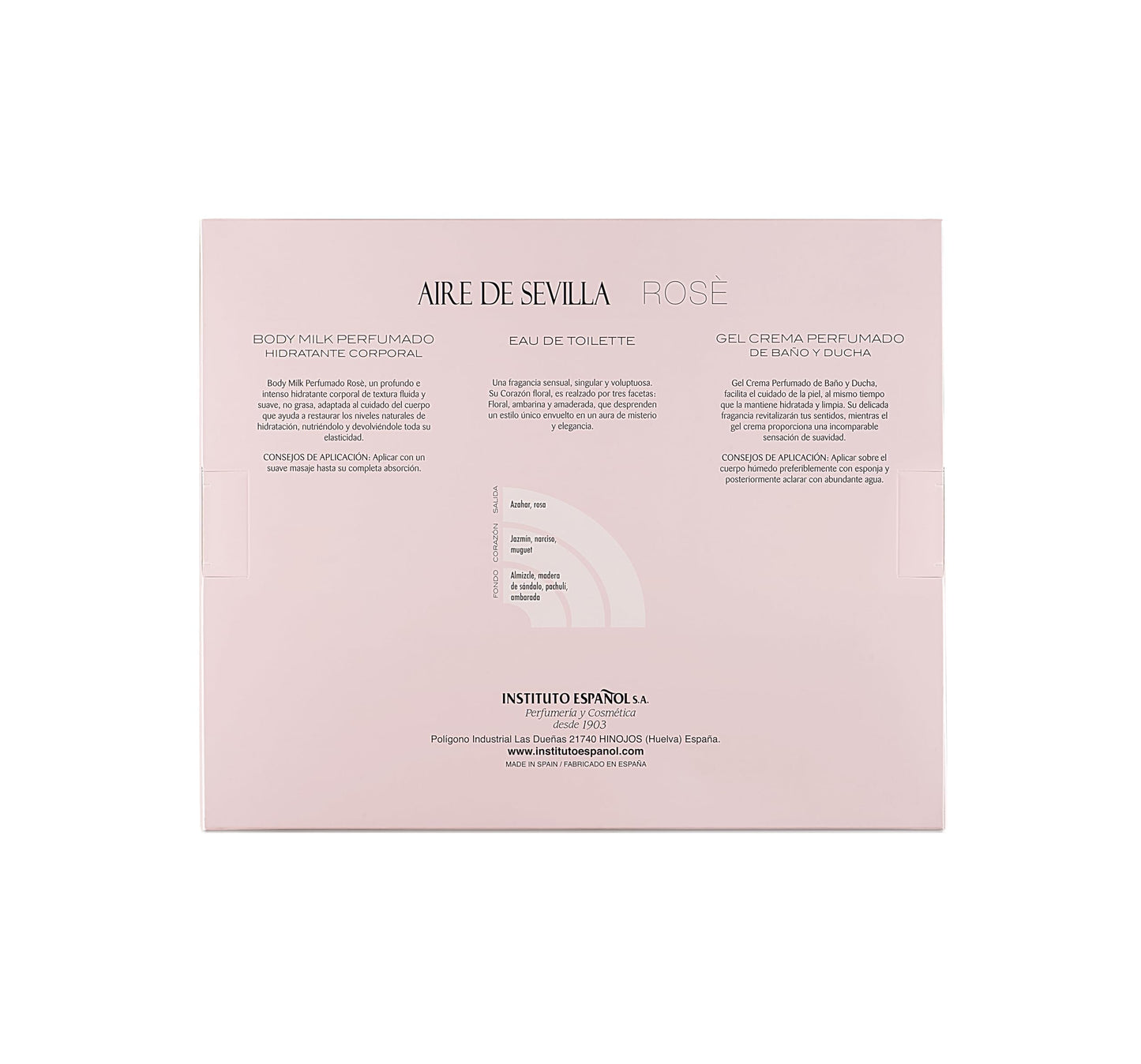Instituto Español Aire de Sevilla Rose Gift Set for Women, Travel Size Eau de Toilette, Body Gel & Body Lotion (100 ml / 3.4 fl oz Each) Beauty & Personal Care Instituto Español