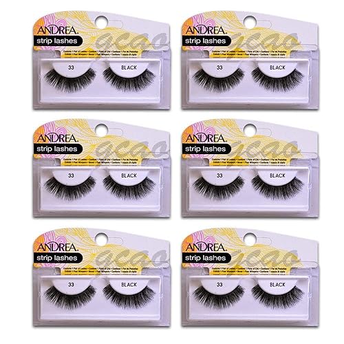 Andrea Strip Lashes, Black [33] 1 pair (Pack of 6) Beauty & Personal Care ANDREA