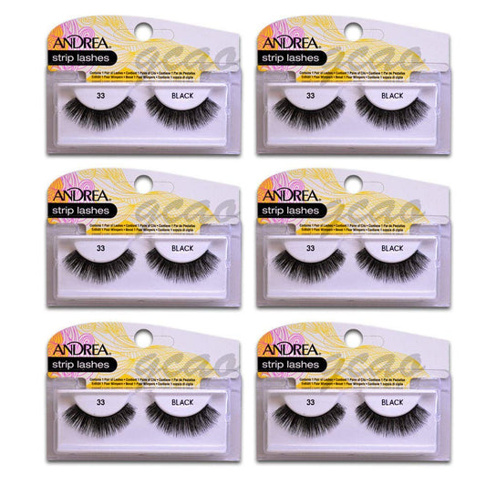 Andrea Strip Lashes, Black [33] 1 pair (Pack of 6) Beauty & Personal Care ANDREA