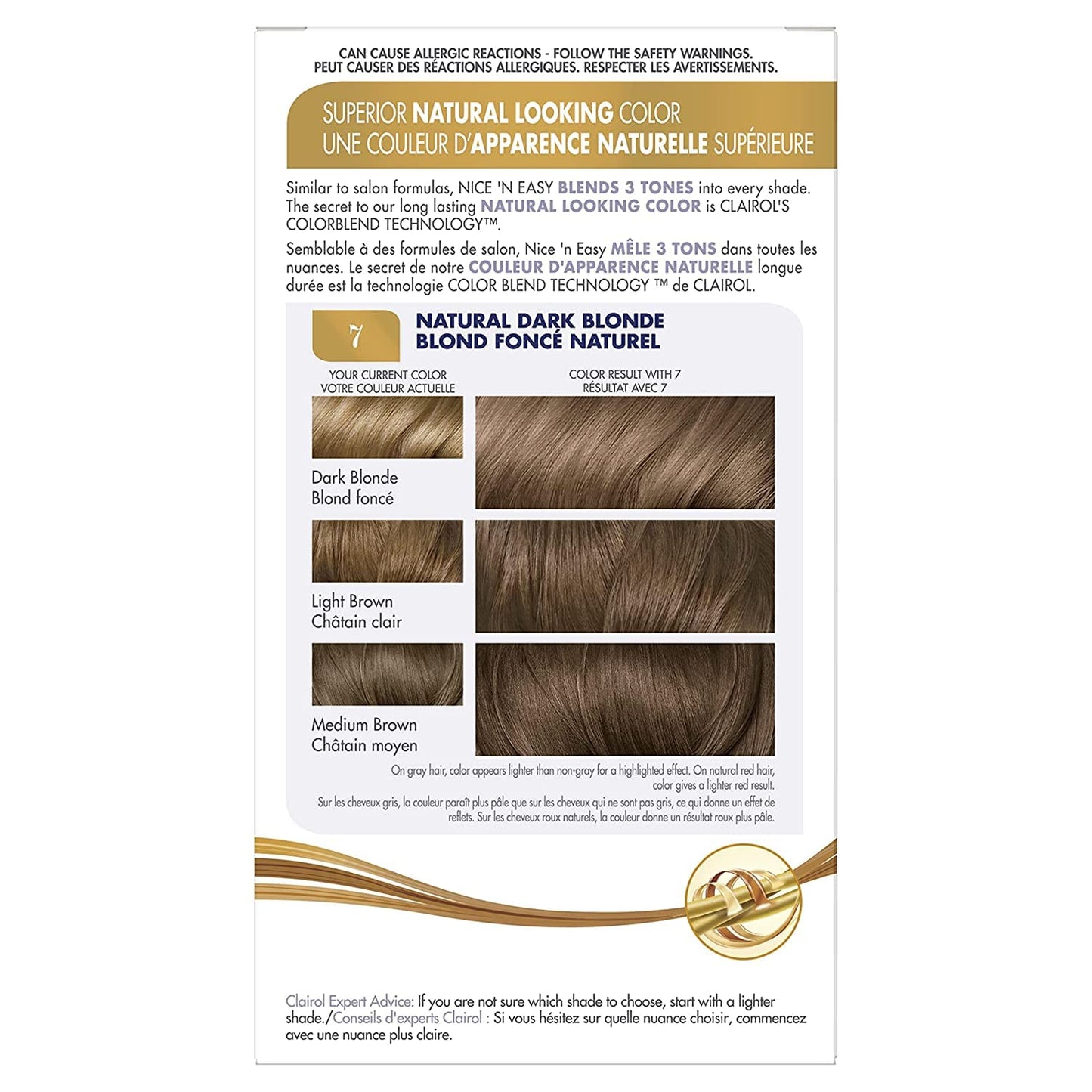 Clairol Nice'n Easy Liquid Permanent Hair Dye, 7 Dark Blonde Hair Color, Pack of 3 Beauty & Personal Care Clairol