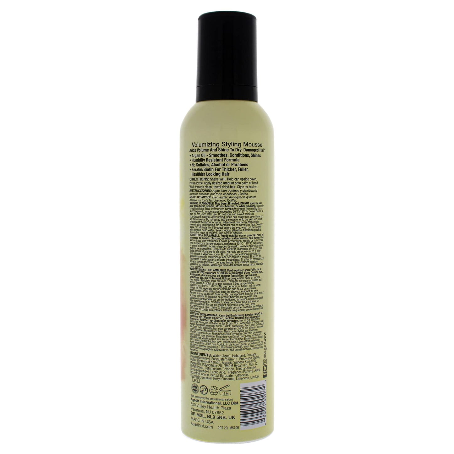 AGADIR Argan Oil Volumizing Styling Mousse, 8.5 oz Beauty & Personal Care Agadir