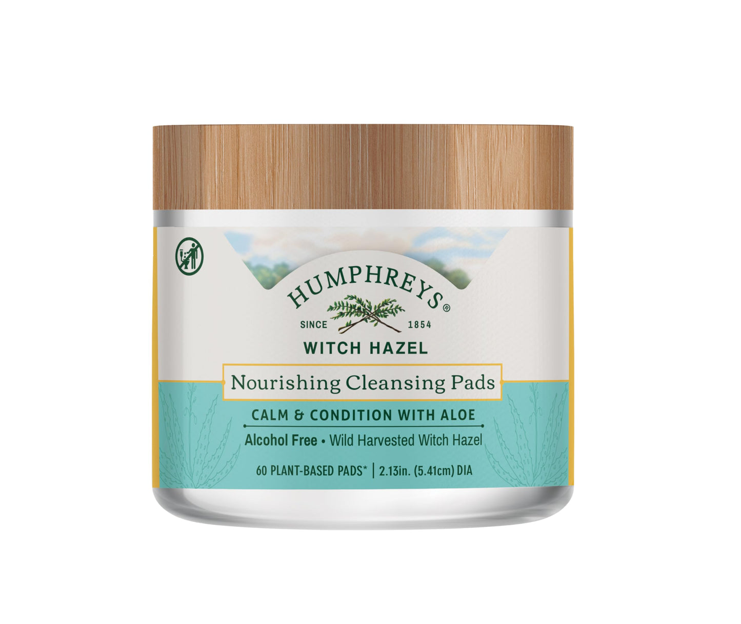 Humphreys Witch Hazel Nourishing Cleansing Pads | Wild Harvested Witch Hazel & Aloe | Hydrating, Natural Alcohol-Free Formula | 60 Rounds Beauty & Personal Care Humphreys