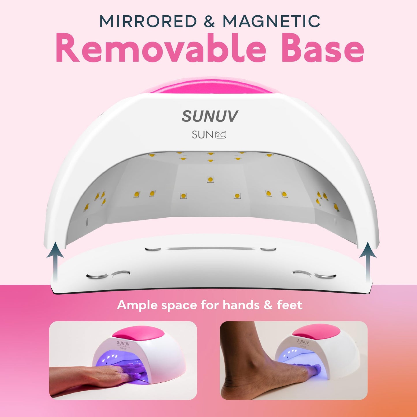 SUNUV SUN2C UV Light for Nails, UV LED Nail Lamp with 4 Timer Settings, Curing Lights Compatible with All Gel Polish Rose Beauty and Personal Care SUNUV
