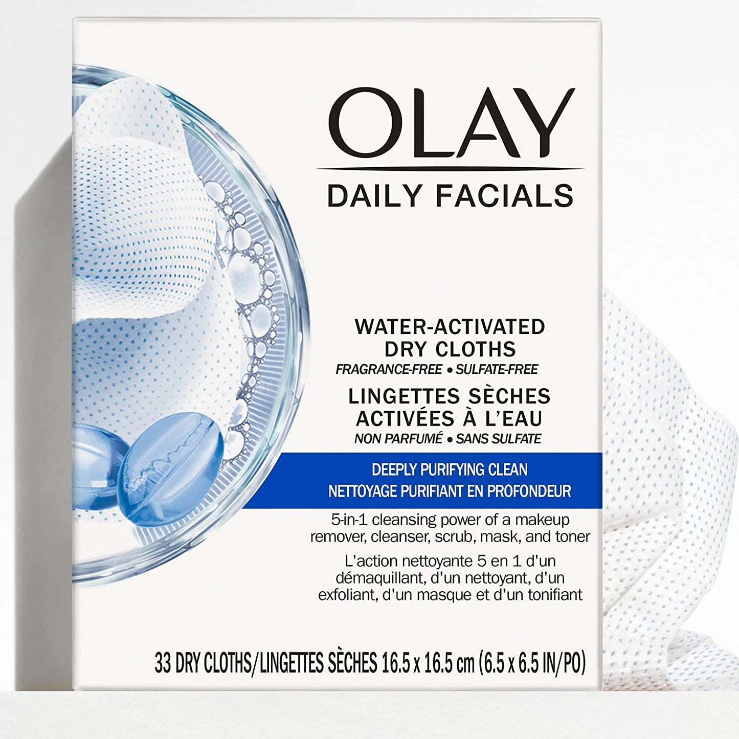 Olay Daily Deeply Clean 2-in-1 Water Activated Cleansing Face Cloths 33ct (Pack of 4) Beauty & Personal Care Olay