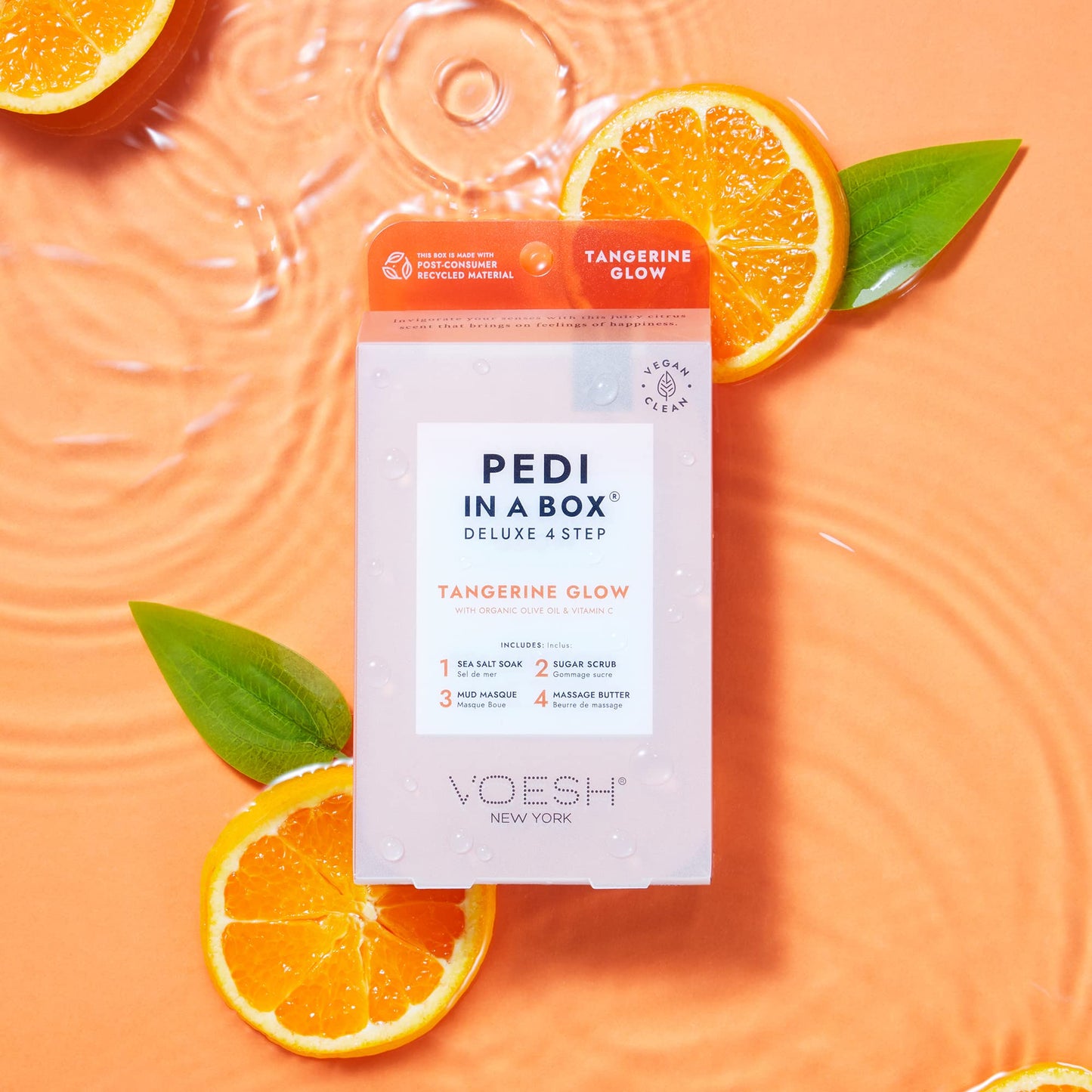 VOESH Pedi in a Box 4 Step Fruity Trio - 3 Pack of Mango Delight, Tangerine Twist & Vitamin Recharge Pedis, Home Pedicure, Vegan Foot Care, DIY Pedi Beauty & Personal Care VOESH