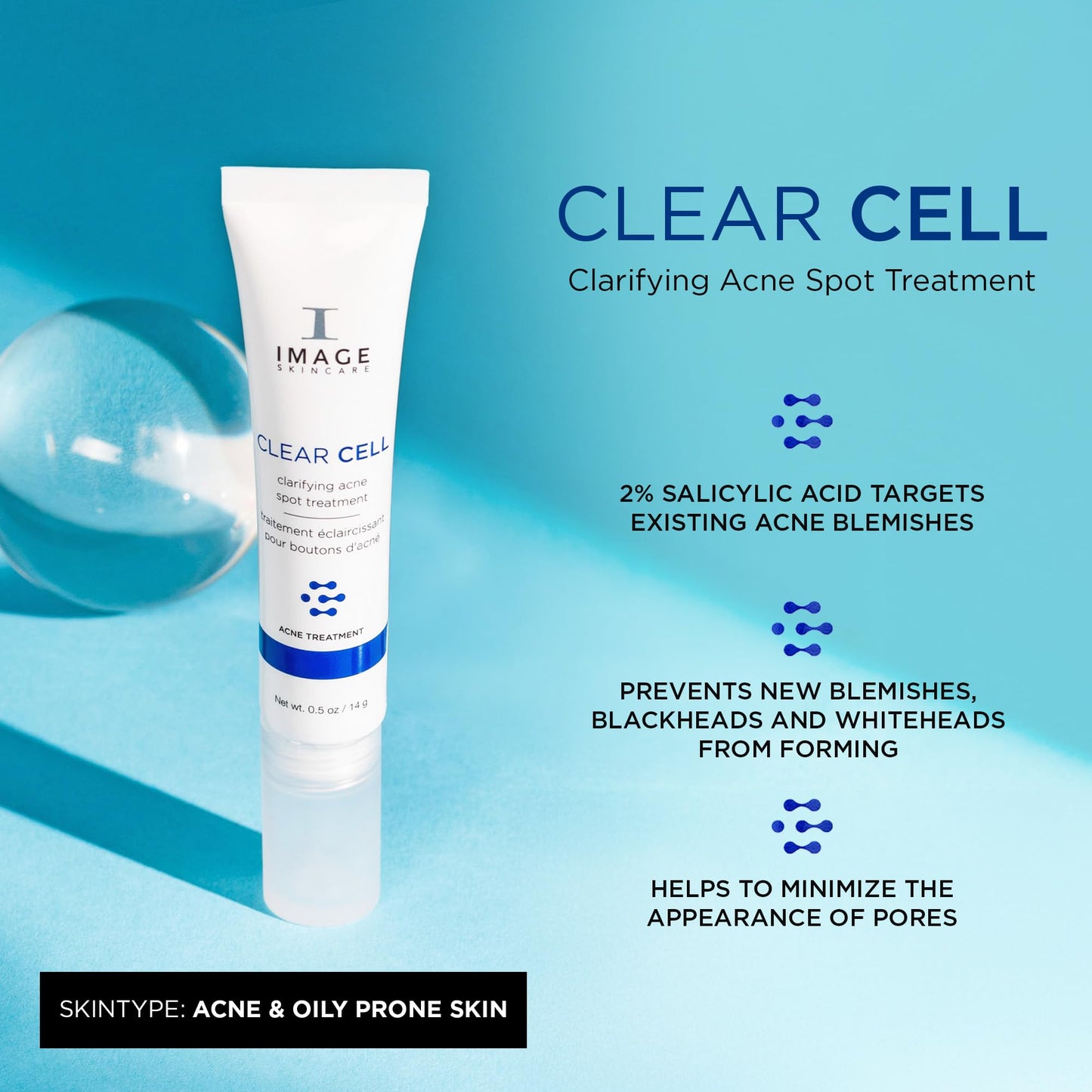 IMAGE Skincare, CLEAR CELL Clarifying Acne Spot Treatment, with Salicylic Acid, Targets Existing Acne Blemishes while Preventing New Blemishes from Beauty & Personal Care IMAGE Skincare