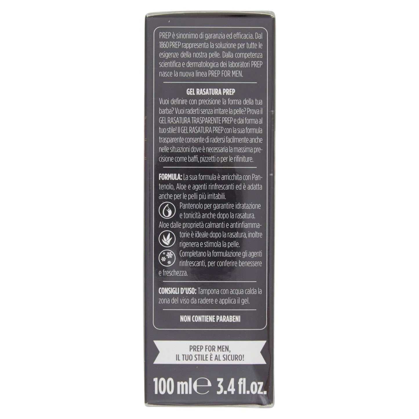 Prep Gel Shave Transparent with Pantenolo and Aloe - 100 ml Beauty and Personal Care PREP