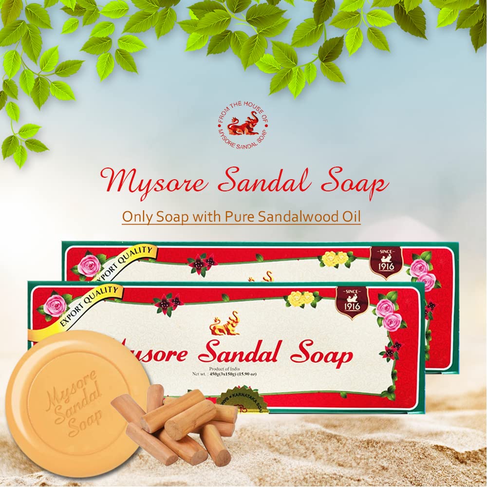 Mysore Sandalwood Soap 150gm - 6 ps (Pack of 2) Beauty & Personal Care Mysore Sandal