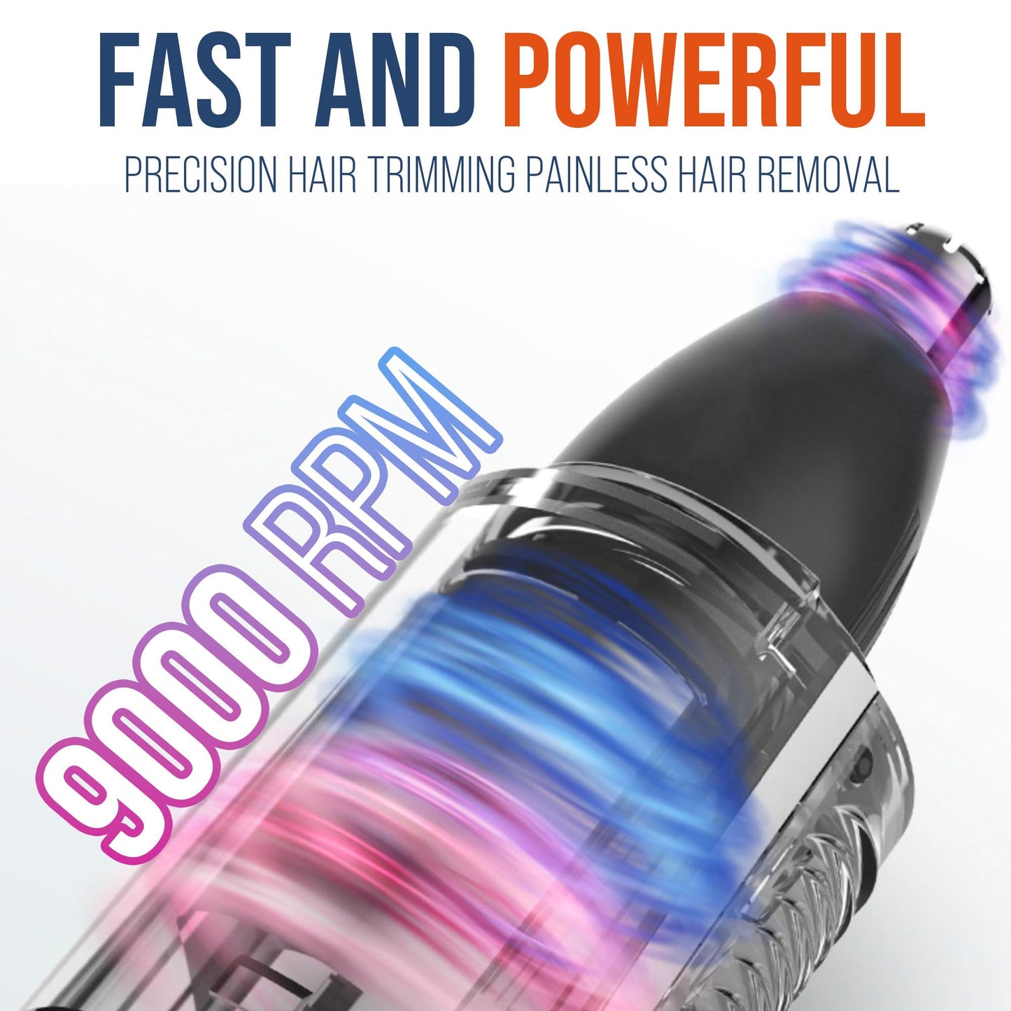 7AM2M Personal Care Electric Nose and Ear Hair Trimmer - Rechargeable, 9000 RPM High-Speed Precision Cutting, Detachable Washable Blade, Portable Beauty and Personal Care 7AM2M