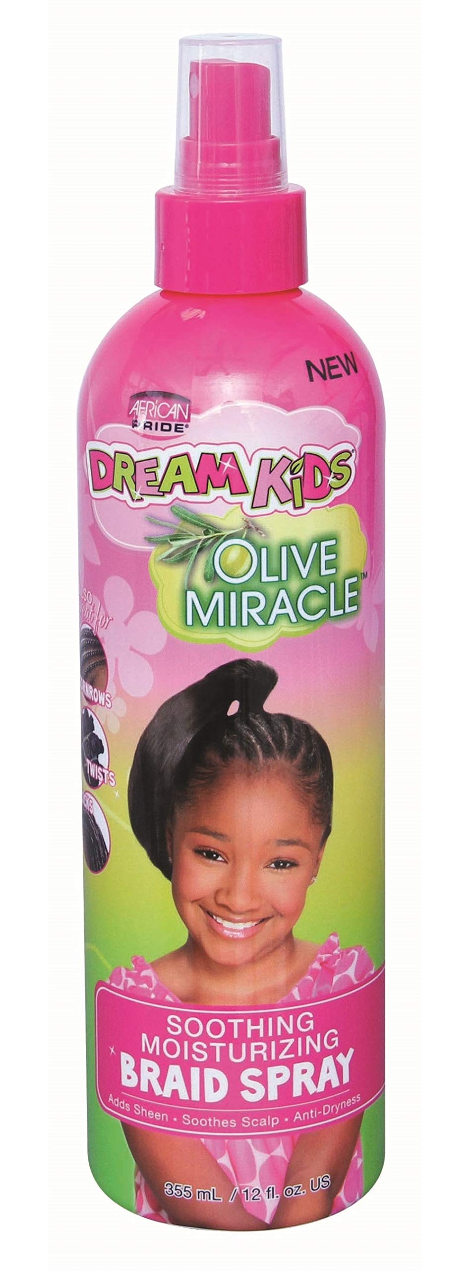 African Pride Dream Kids Olive Miracle Soothing Moisturizing Braid Spray 12 oz (Pack of 6) Beauty & Personal Care African Pride
