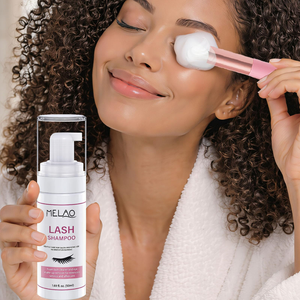 Eyelash Extension Cleanser Eyelid Foaming Cleanser Lash Shampoo for Extensions & Natural Lashes, Oil, Paraben & Sulfate Free, Non-Irritating, Perfect