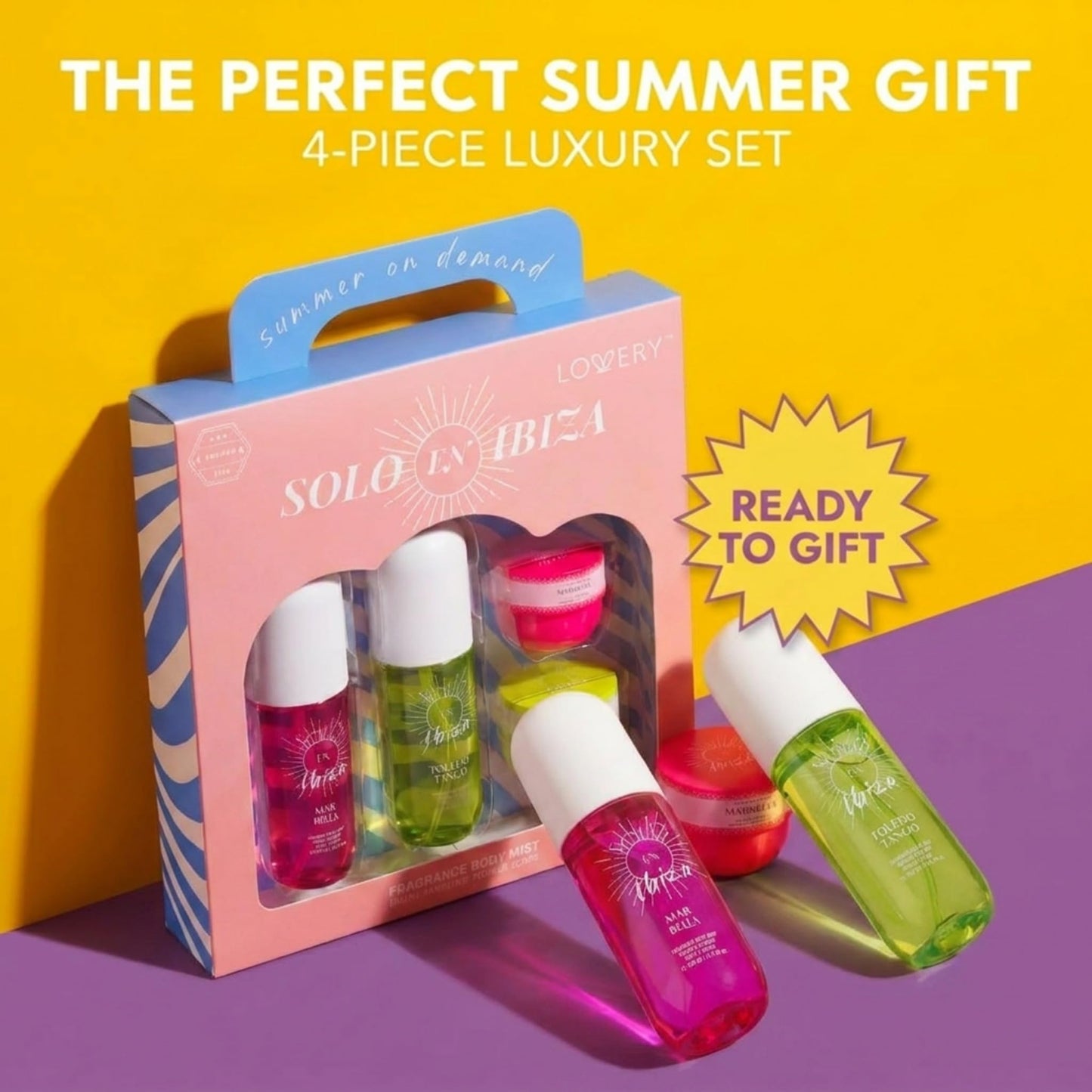 Solo En Ibeza Fragrance Set Mini | Bum Bum Cream & Body Mist Set | Fragrance Gift Set for Women | Travel Size Lotion & Spray Kit | Rio de Janeiro Beauty & Personal Care Solo en Ibiza